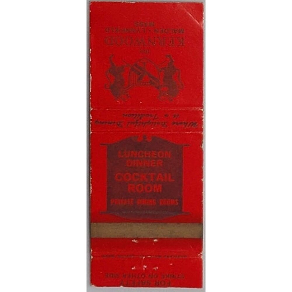 Matchbook Cover Kernwood Restaurant Malden Lynnfield MA Massachusetts - Picture 2 of 5